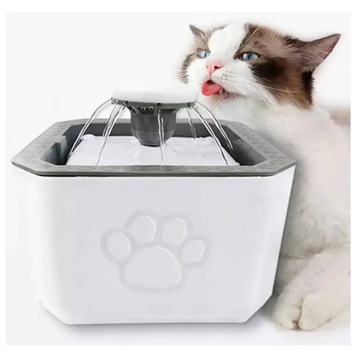 GENERICO - Fuente Dispensador Agua Eléctrico Bebedero Perro Gatos 2 Lts Color Blanco
