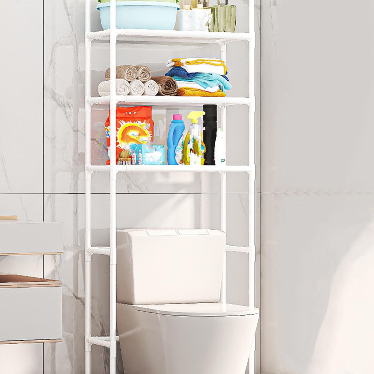 ATURE - Estante De 3 Niveles Para Baño, Lavadora E Inodoro, Ordenado