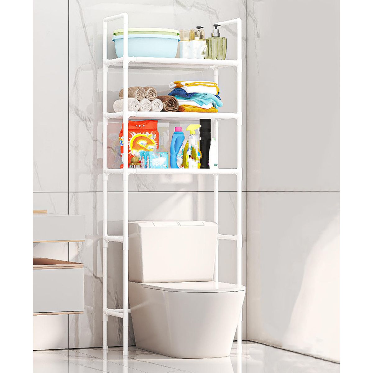 ATURE - Estante De 3 Niveles Para Baño, Lavadora E Inodoro, Ordenado