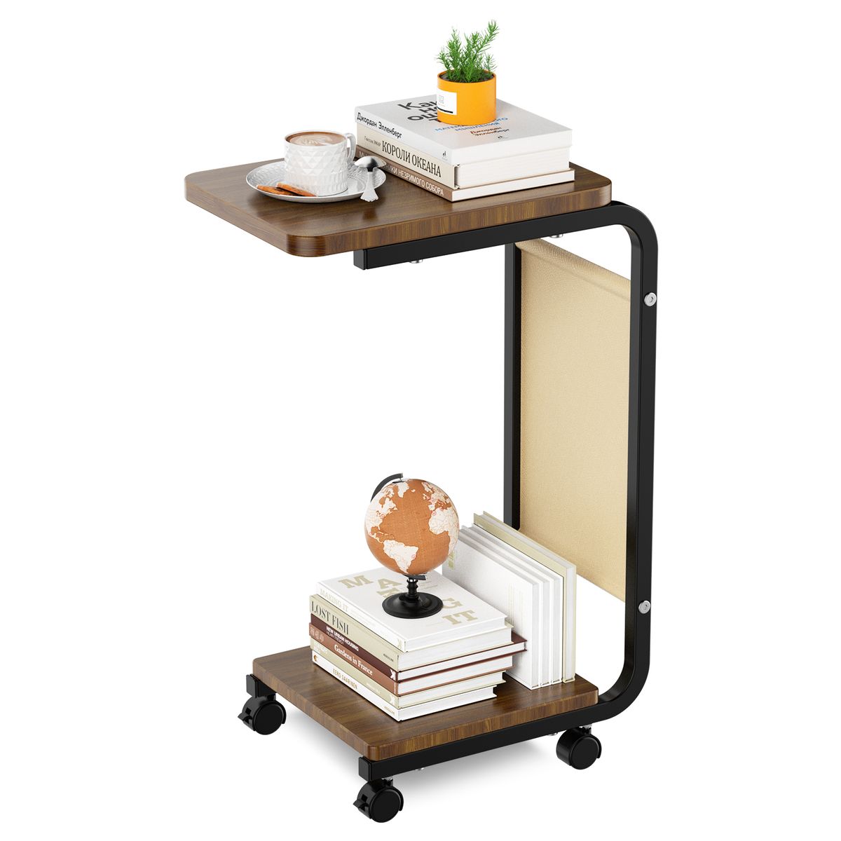 YAYKO - Mesa auxiliar móvil multiusos de madera