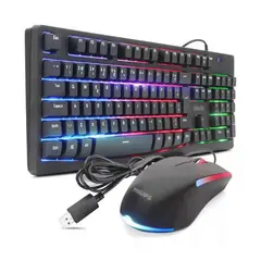 PHILIPS - Combo Teclado Gamer y Mouse RGB