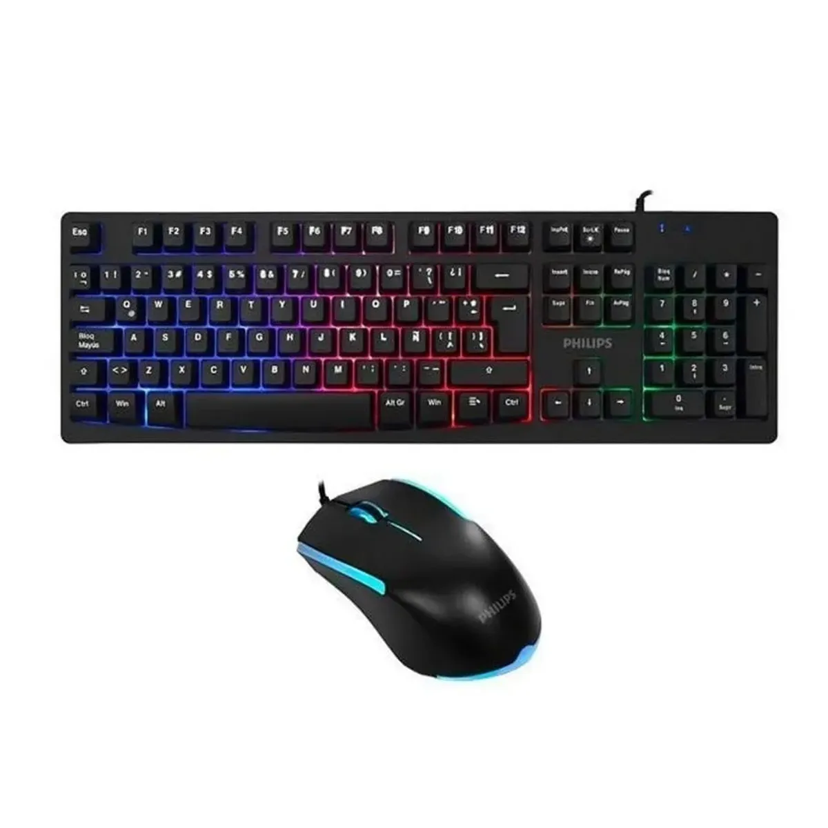 PHILIPS - Combo Teclado Gamer y Mouse RGB Philips