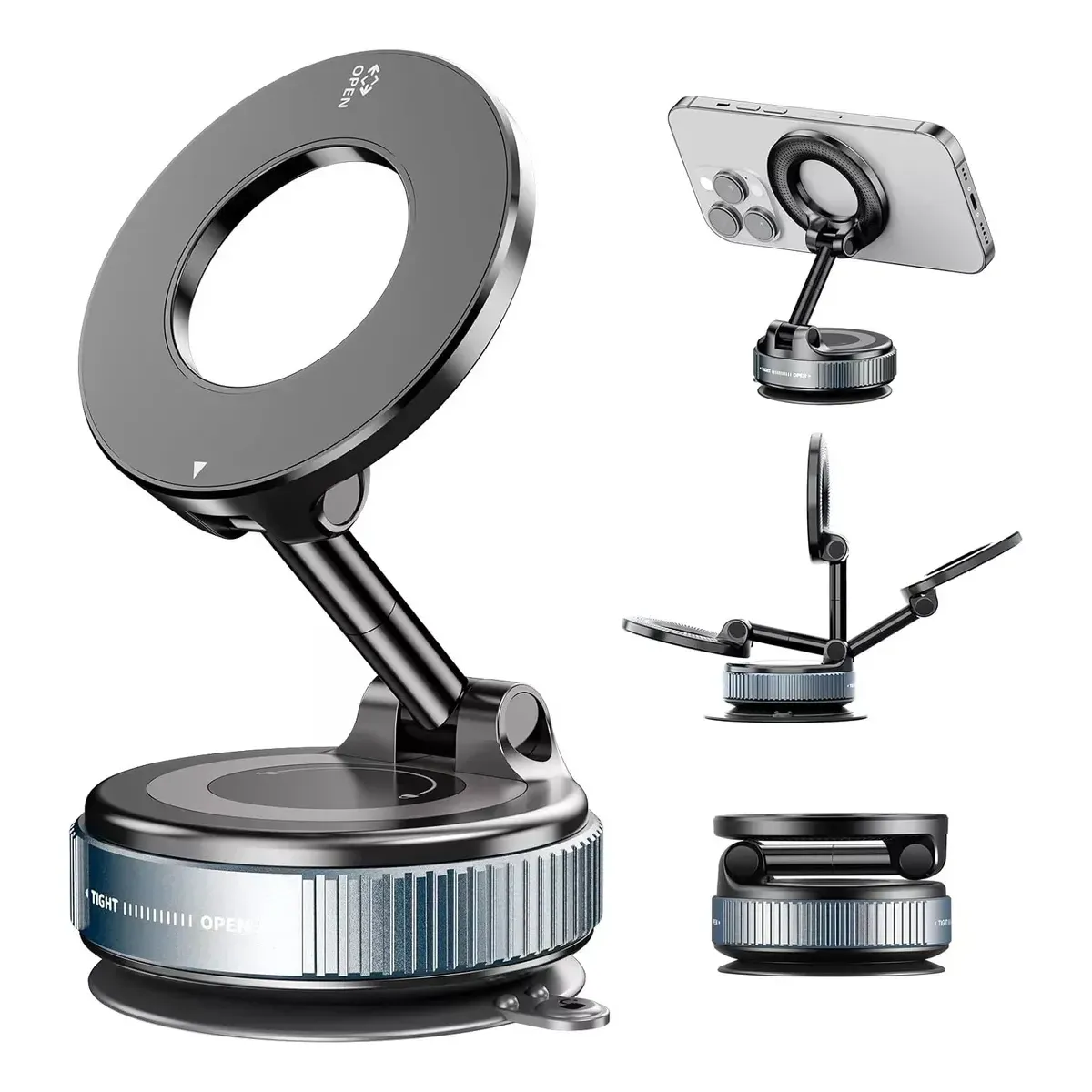 GENERICO - Soporte Magnético Teléfono Celular Iphone Imán Automovil Ventosa