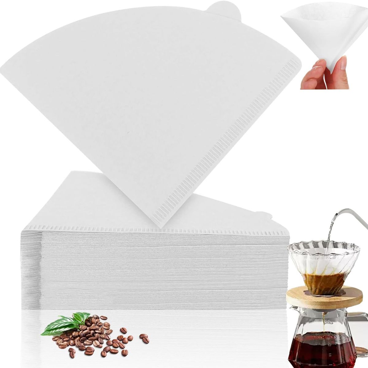 KUANGYE - Filtro Papel Café Cono V02 Generic 100pcs Super Premium