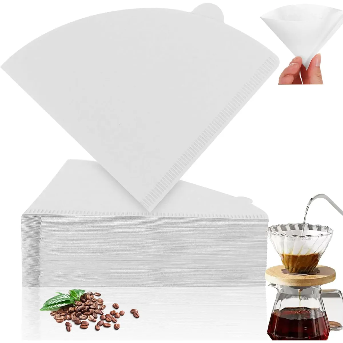 KUANGYE - Filtro Papel Café Cono V02 Generic 100pcs Super Premium