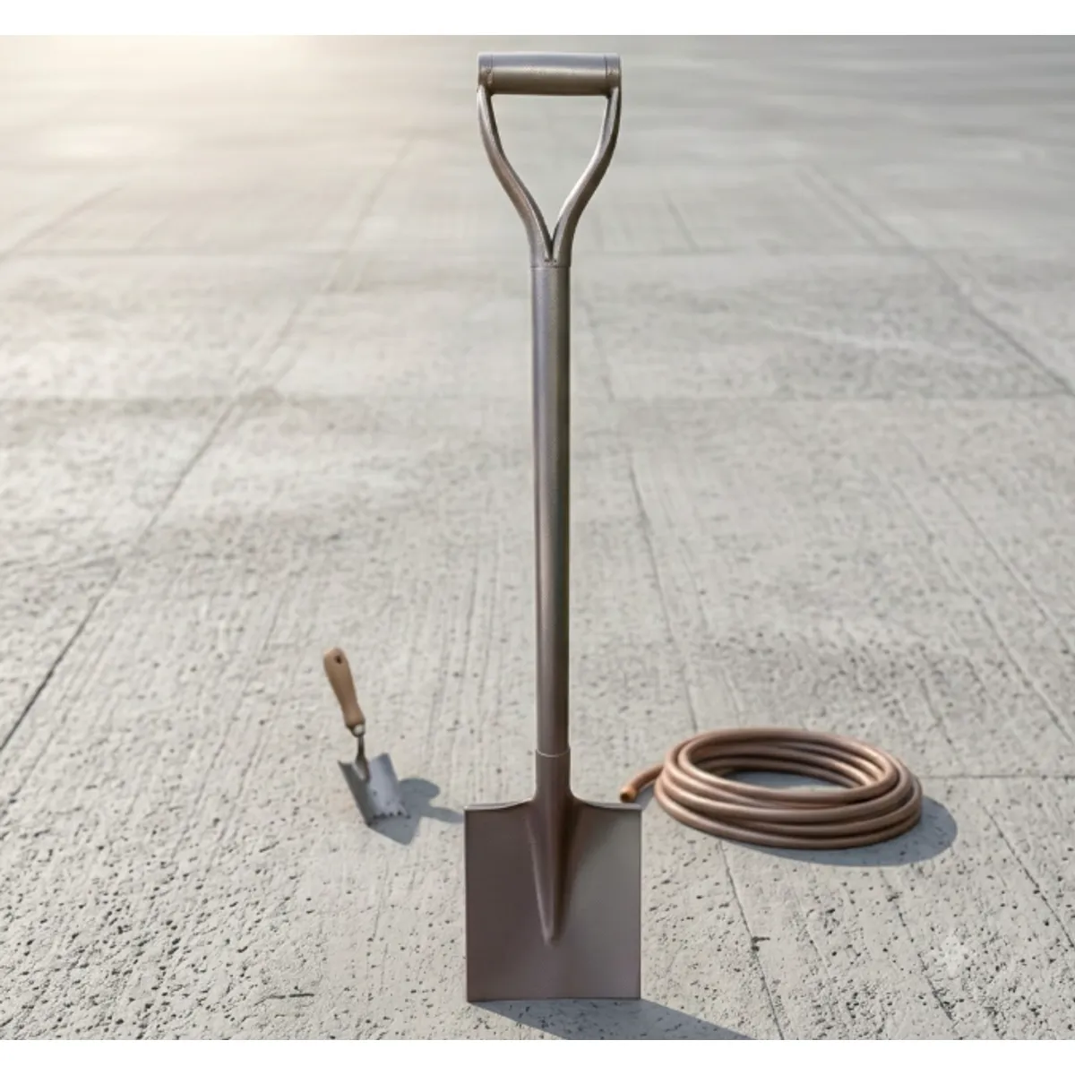 GENERICO - Pala Jardinera Punta Cuadrada Mango De Metal Grande