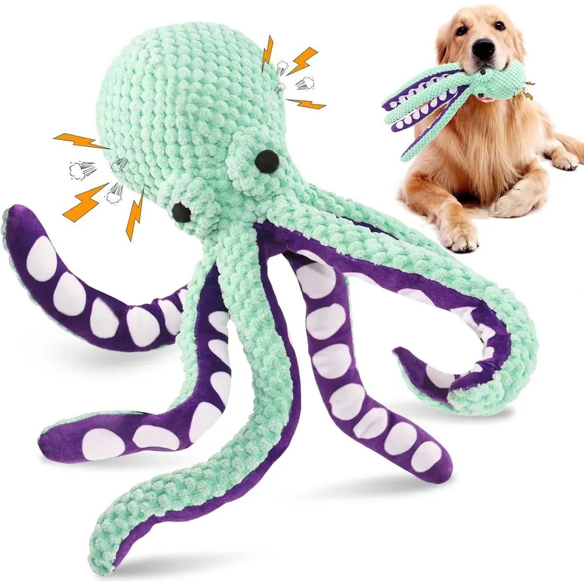 KUANGYE - Juguete Perro Peluche Resistente Chillón Mordedera Grande