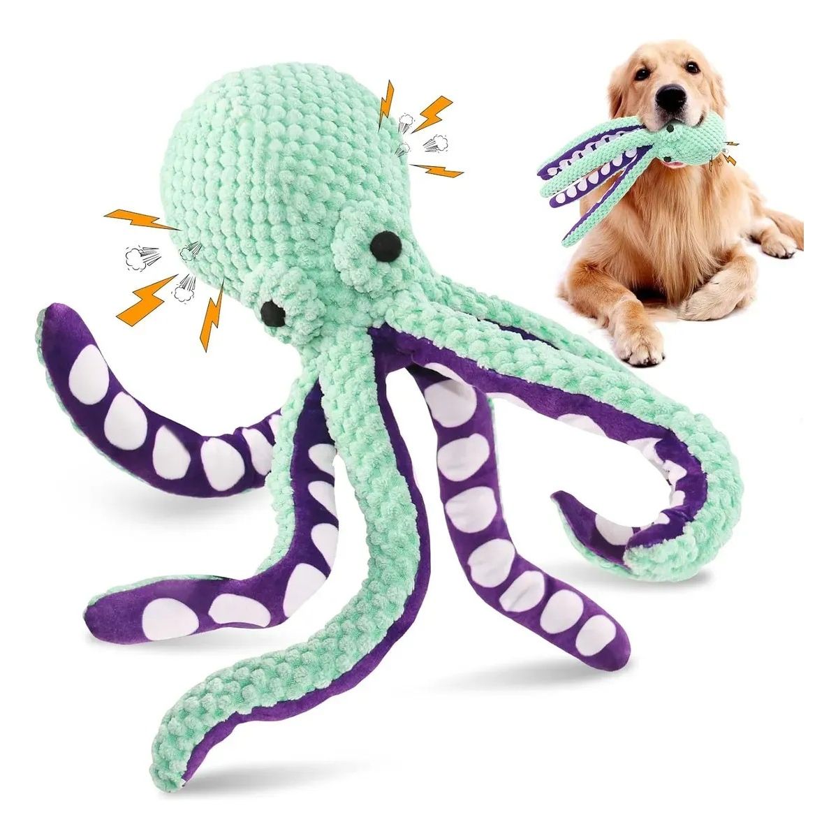 KUANGYE - Juguete Perro Peluche Resistente Chillón Mordedera Grande