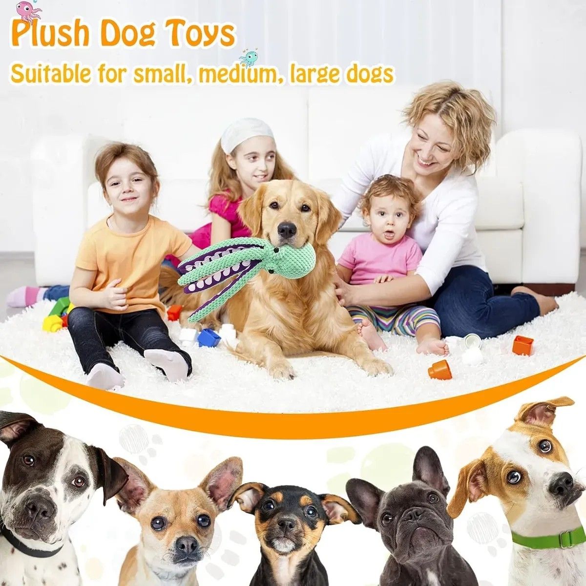 KUANGYE - Juguete Perro Peluche Resistente Chillón Mordedera Grande