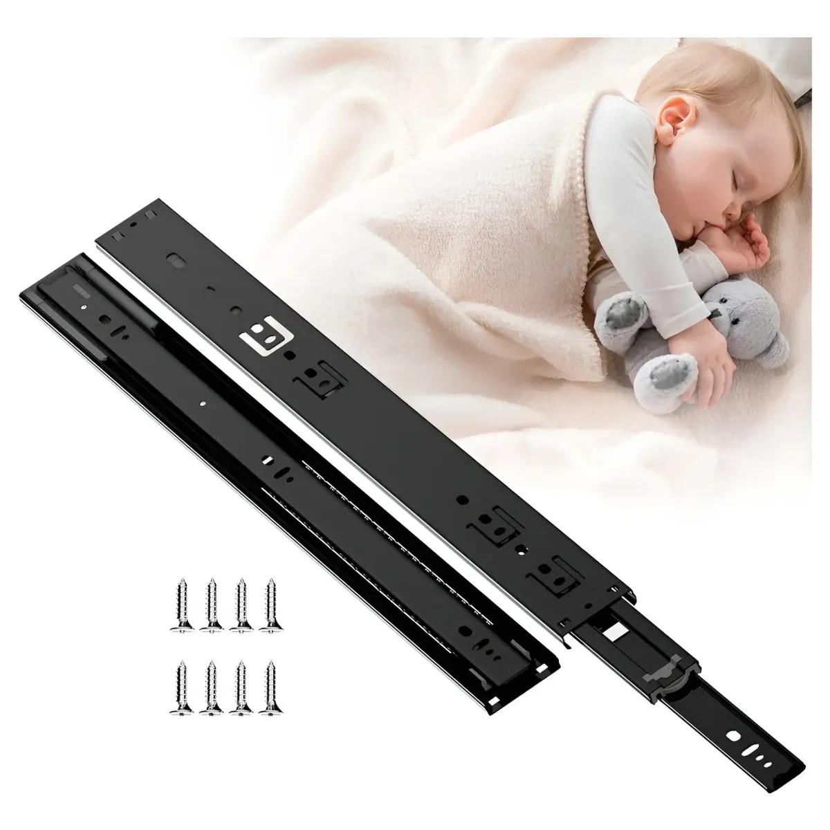 YAYKO - Corredera Telescopica Standarh Cierre Suave 2 Pack
