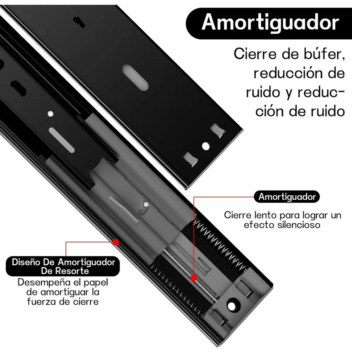 YAYKO - Corredera Telescopica Standarh Cierre Suave 2 Pack