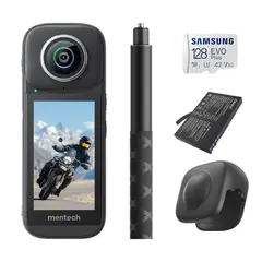 GENERAL - Cámara deportivas Mentech PanoX V3 Vlog Bundle - Tarjeta de memoria de 128GB