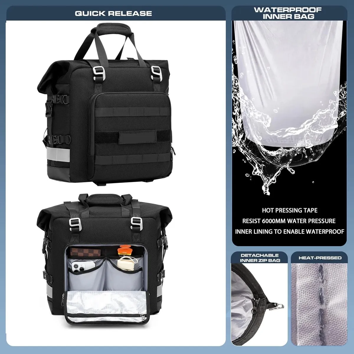 U BUY - Bolsa Lateral Para Motocicleta De Liberación Rápida De 20l