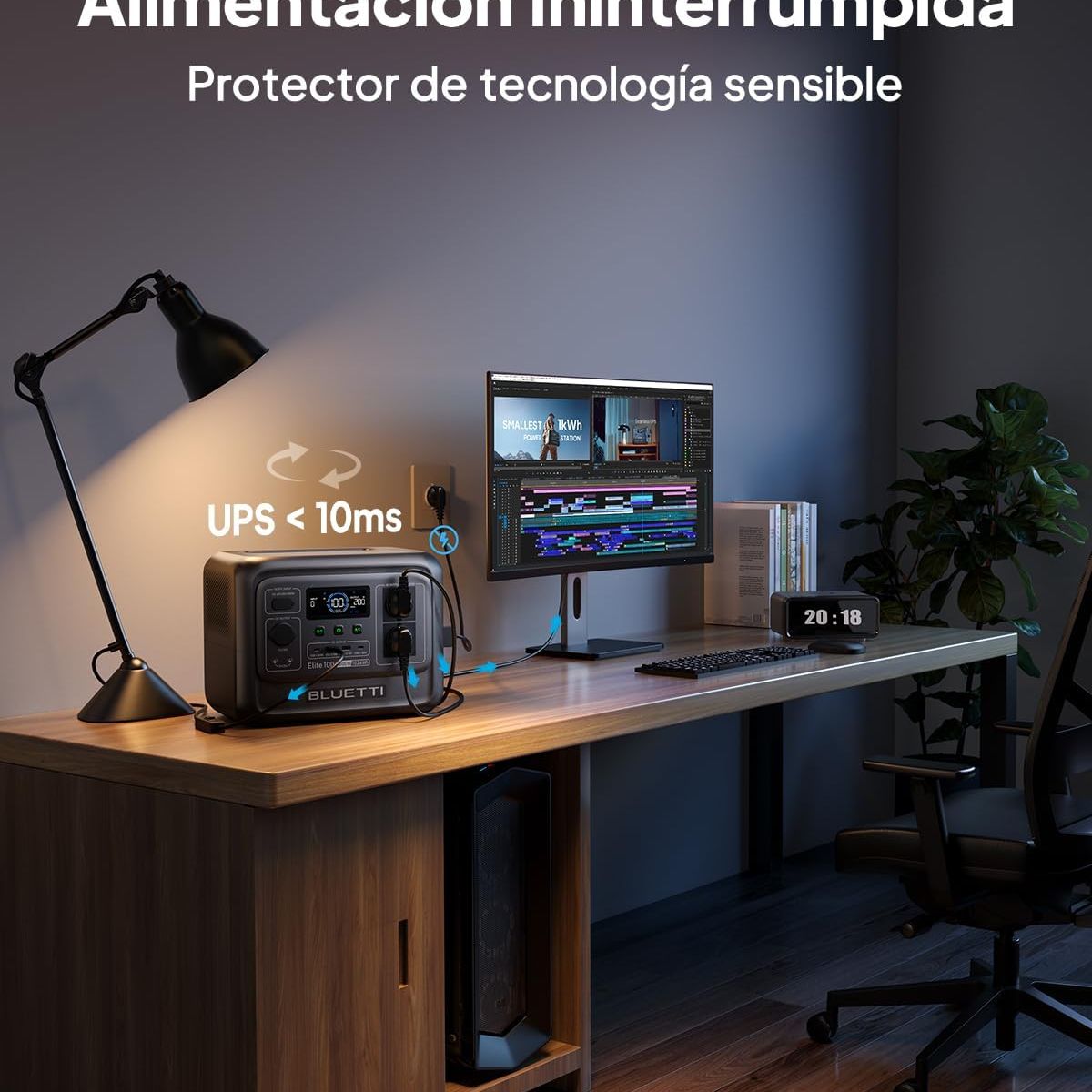 BLUETTI - BLUETTI Generador Solar Portátil 1800w1024 Wh  Para Acampar, Travel, Emergencia Corte de Energía elite 100v2