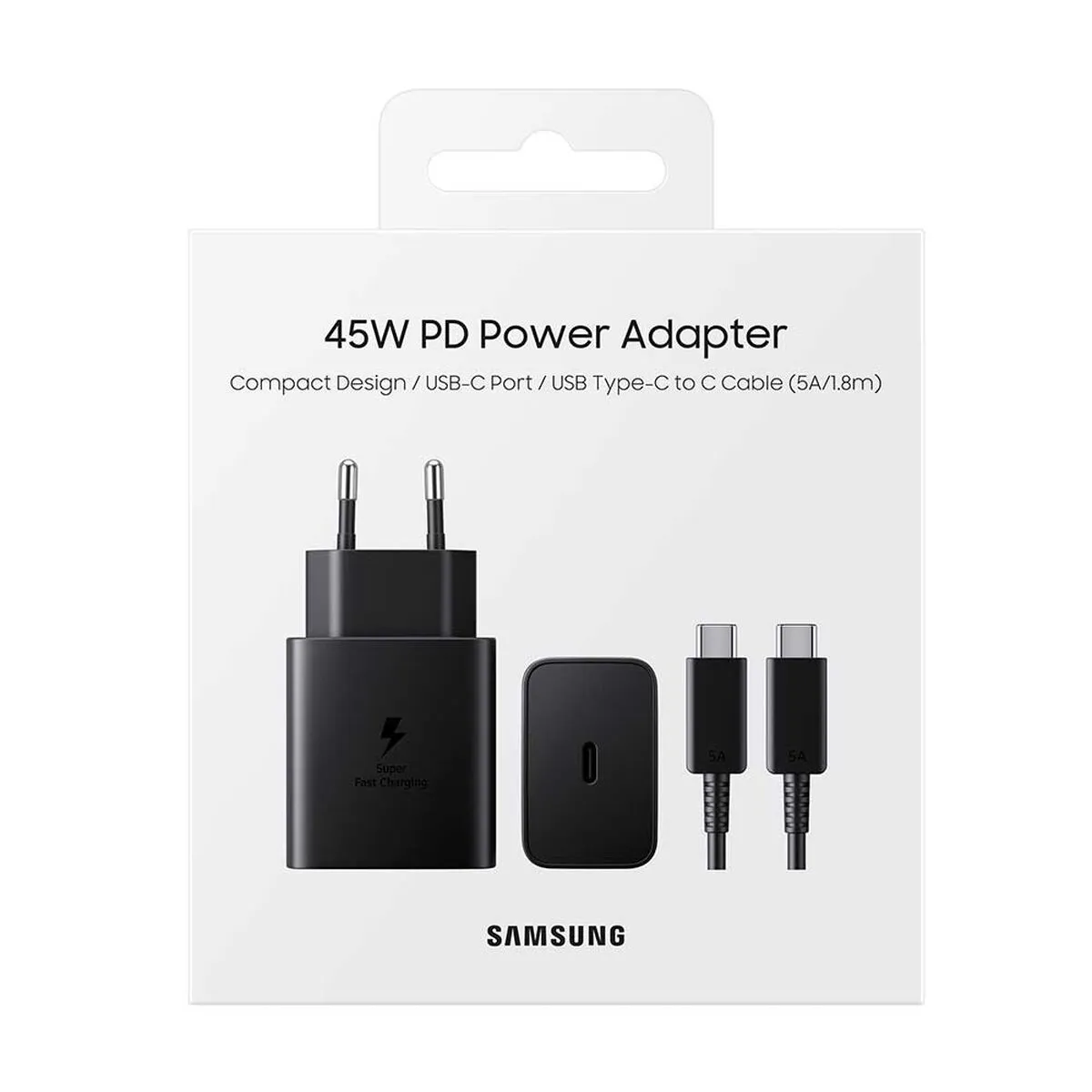 SAMSUNG - Cargador Samsung 45w Carga Súper Rápida Cable Usb-C