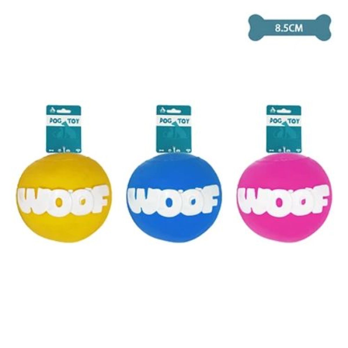 GENERICO - Pelota WOOF para mascotas color Fucsia 85cm 60g