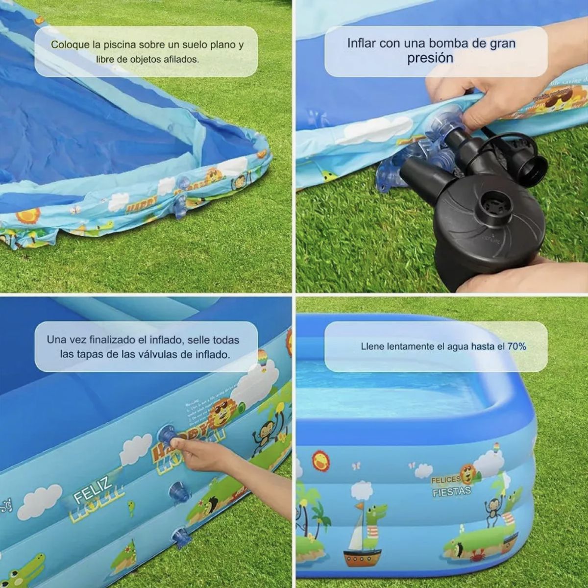 OKAY - Piscina Inflable Family Pool Niños Rectangular 1,80 Metros