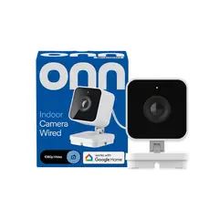 ONN - Cámara de Seguridad Indoor con Cable - Blanco