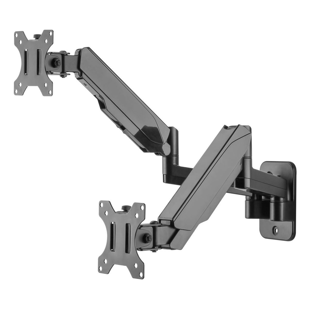BRASFORMA - Soporte para 2 Monitores en Pared 17" a 32"  18Kg  360° Resorte a gas sbrm114D - Brasforma