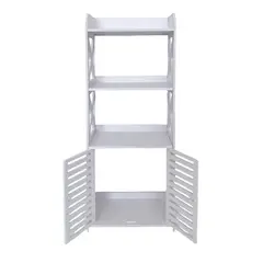 OKAY - Estante De Baño Organizador Multiuso Con Puertas 4 Niveles