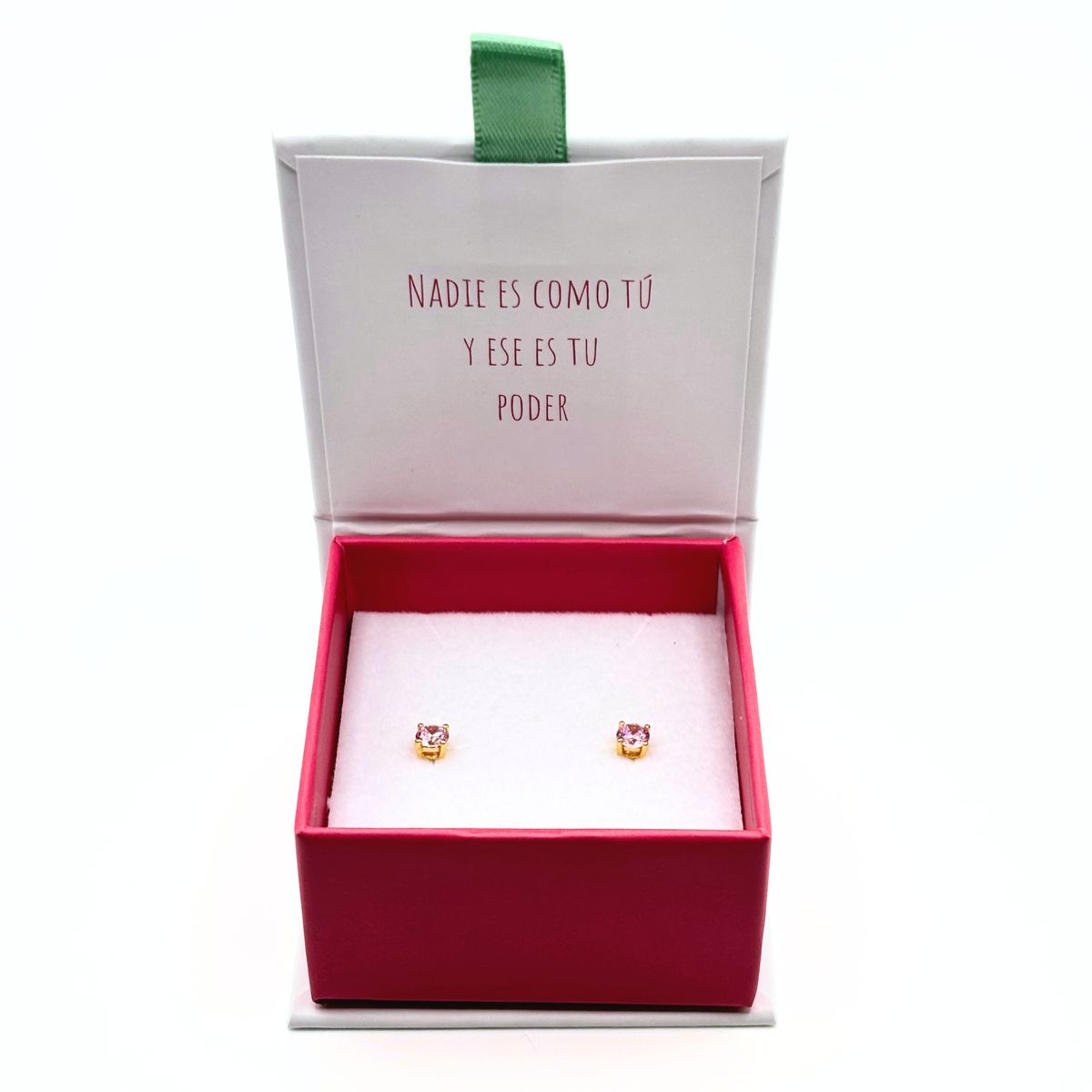 TIANA JOYAS - Aros Circón Solitario 4mm Distintos Colores Mes de Nacimiento de Plata 925 con Baño Oro 18k