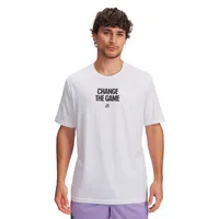 Polera Manga Corta Basketball Hombre Curry playable 1 Blanco