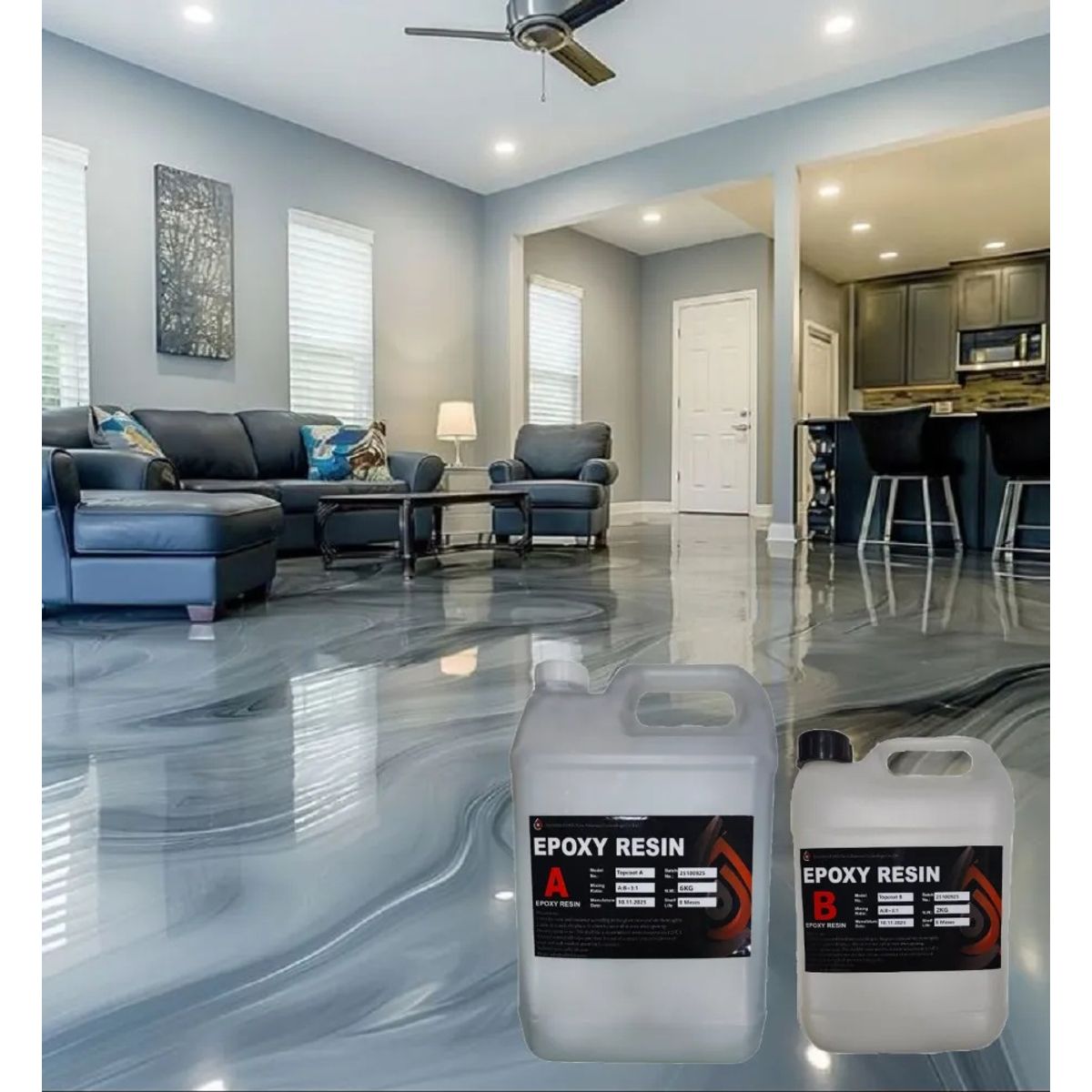 GENERICO - Resina Epóxica Fenólica Para Piso Cristal 8kg  3 : 1 Interior
