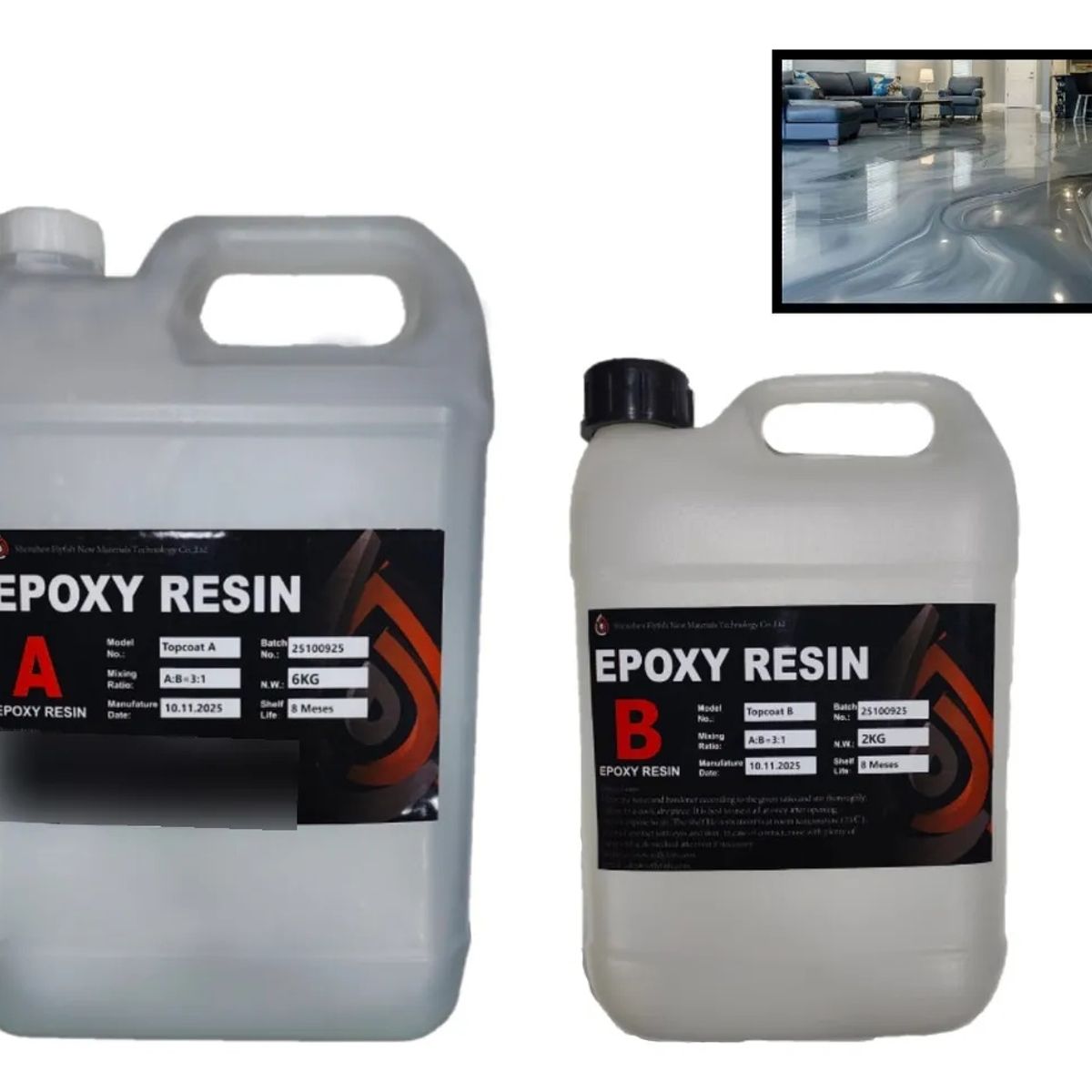 GENERICO - Resina Epóxica Fenólica Para Piso Cristal 8kg  3 : 1 Interior