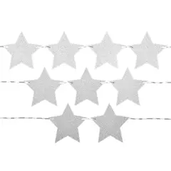 GENERICO - GUIRNALDA ESTRELLA PAPEL PLATEADO 12 PCS X1 UNI