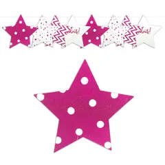GENERICO - GUIRNALDA ESTRELLA GLITTER FUCSIA X1 UNI