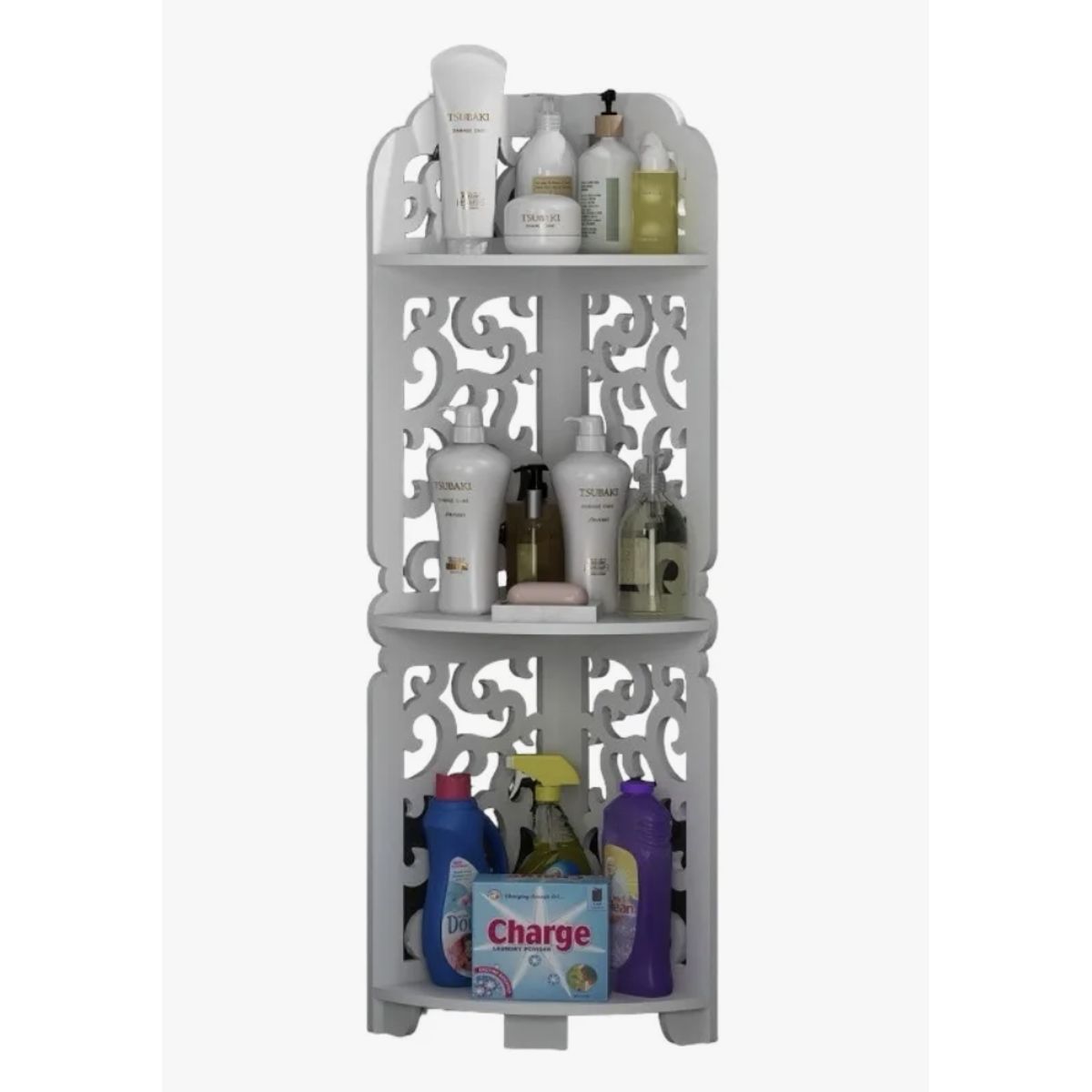 OKAY - Estante Organizador Para Baño 3 Compartimentos Con Diseño Color Blanco