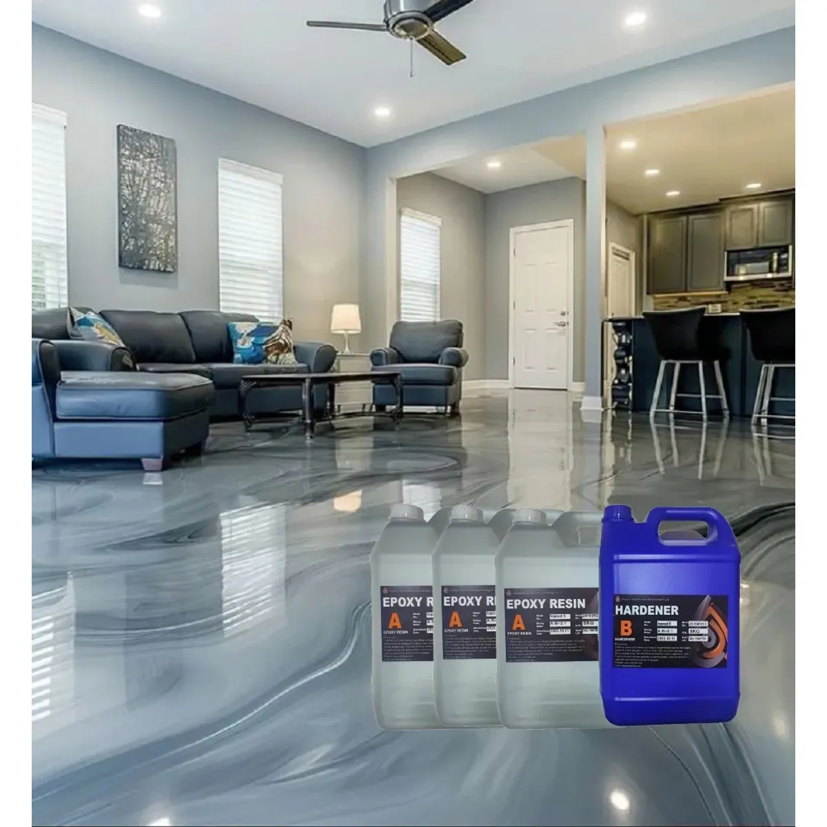 GENERICO - Resina Epóxica Fenólica Para Piso Cristal 20kg  3 : 1 Interior