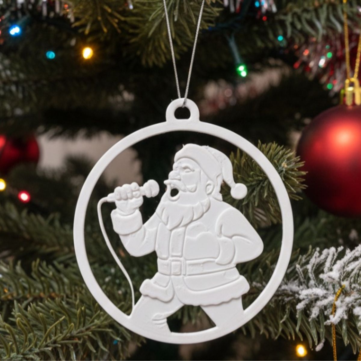 GENERICO - Adorno navideño de Santa rockero