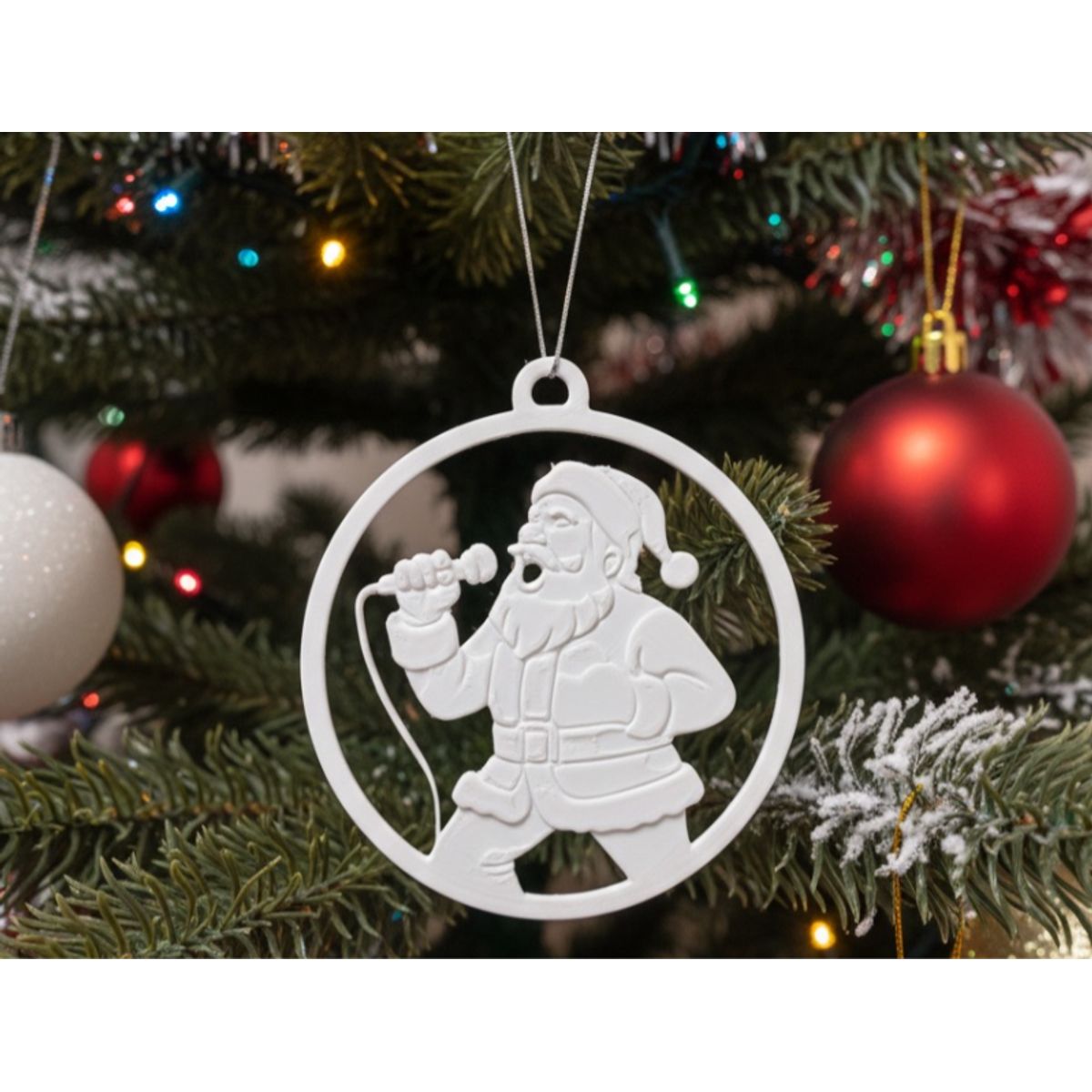 GENERICO - Adorno navideño de Santa rockero