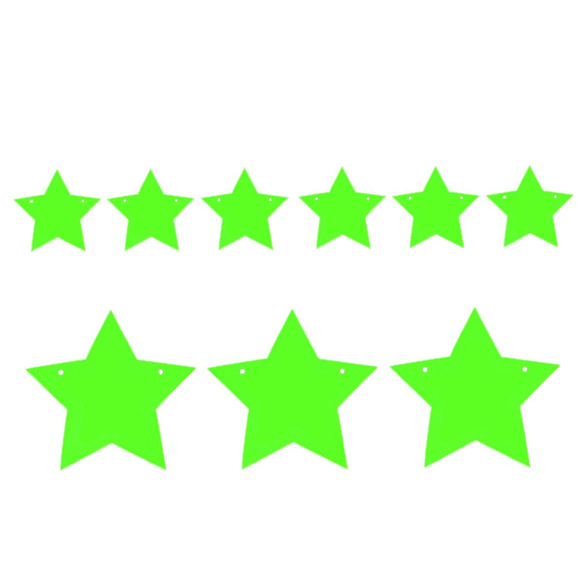 GENERICO - GUIRNALDA ESTRELLA 3M VERDE FLUOR X 1 UNI