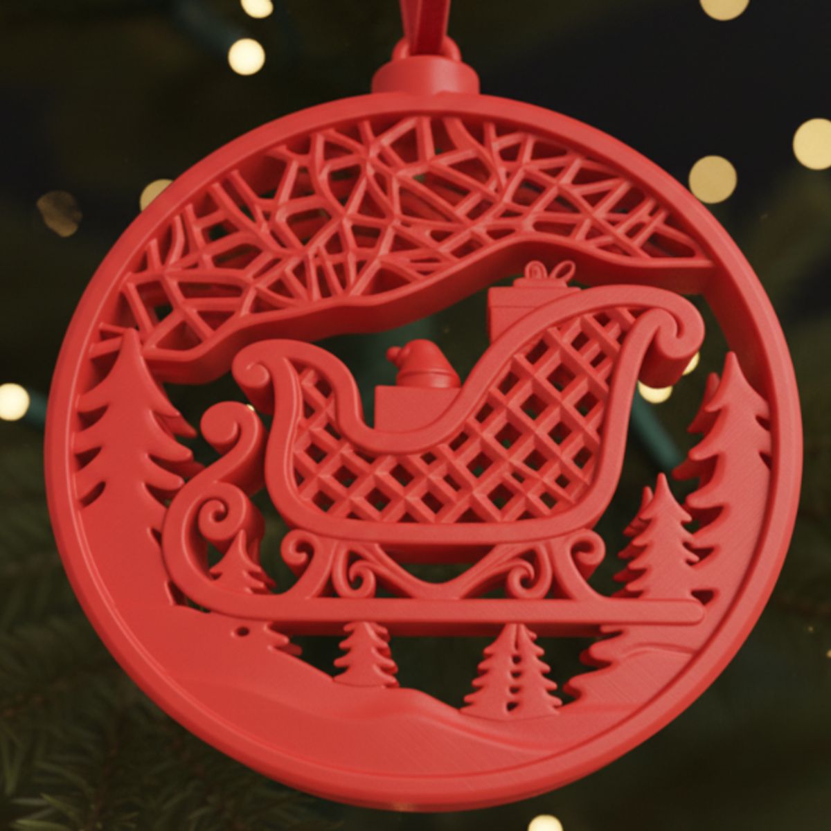 GENERICO - Adorno navideño de Trineo de Santa