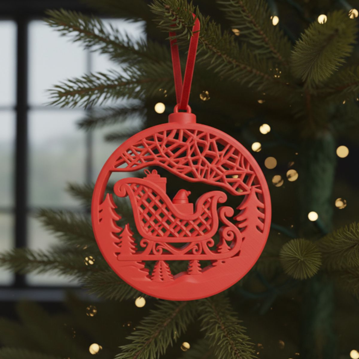 GENERICO - Adorno navideño de Trineo de Santa