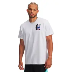 UNDER ARMOUR - Polera Manga Corta Basketball para Hombre Curry Tour Blanco