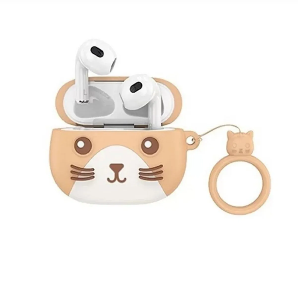 HOCO - Audífonos Inalámbricos Bluetooth In Ear + Estuche de Gato Beige Hoco EW46