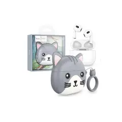 HOCO - Audífonos Inalámbricos Bluetooth In Ear + Estuche de Gato Gris EW46