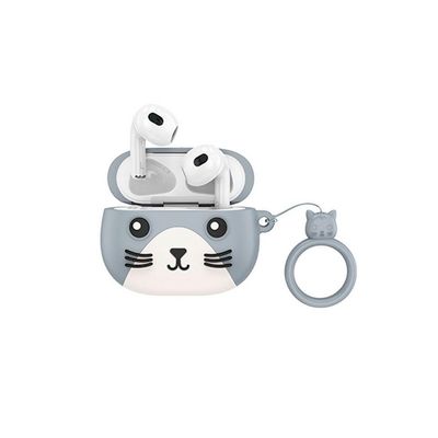 Imagen 2 del producto Audífonos Inalámbricos Bluetooth In Ear + Estuche de Gato Gris EW46 Gris