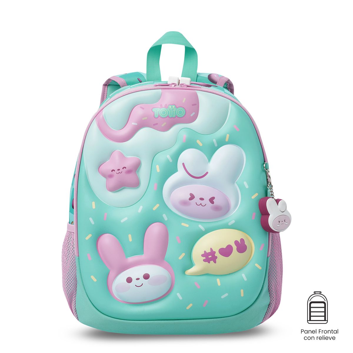 TOTTO - Pack Escolar Mochila Azul Mediana + Estuche Bunny Pump Totto