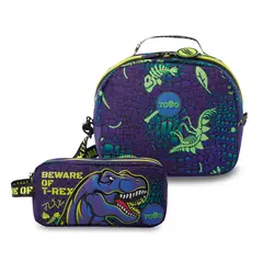 TOTTO - Pack Escolar Lonchera Azul + Estuche Dino Rock
