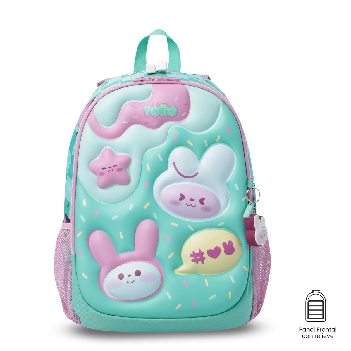 TOTTO - Pack Escolar Mochila Azul Grande + Lonchera + Estuche Bunny Pump