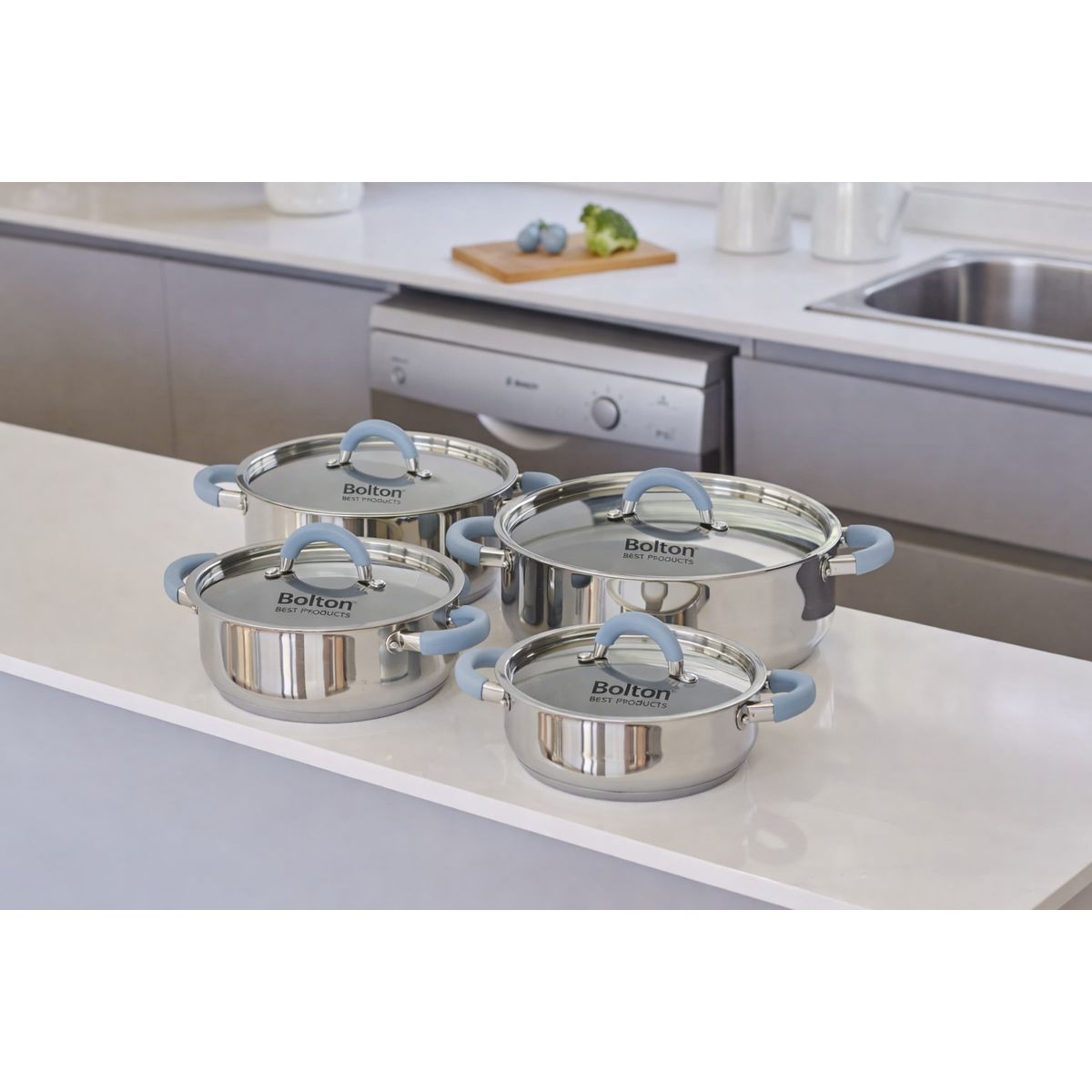 BOLTON - Arrocera Bolton de Acero Inoxidable 5 Litros 26 cm