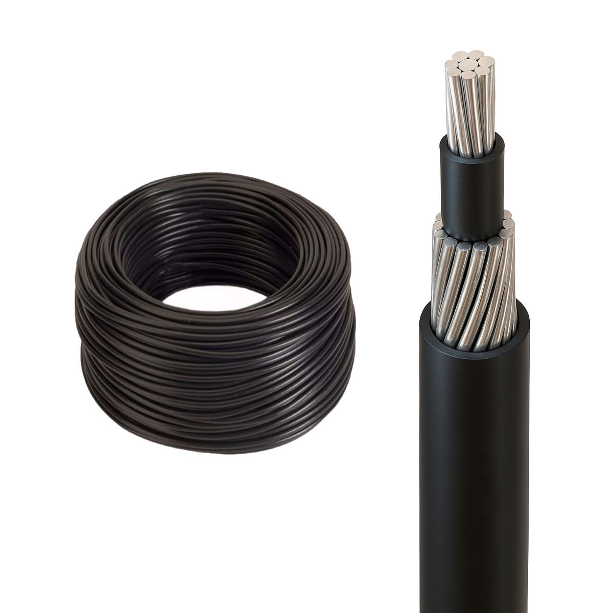 GENERICO - Cable Concéntrico Acometida 2x10mm Aluminio rollo 100mts