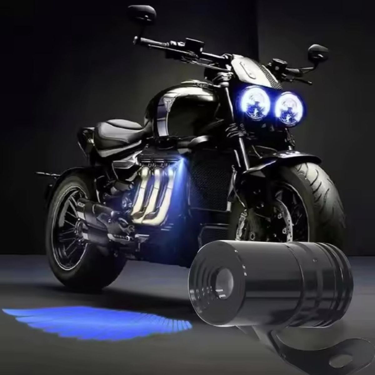 GENERICO - Par Proyeccion Led Motos Alas Camino Motocicleta - Azul