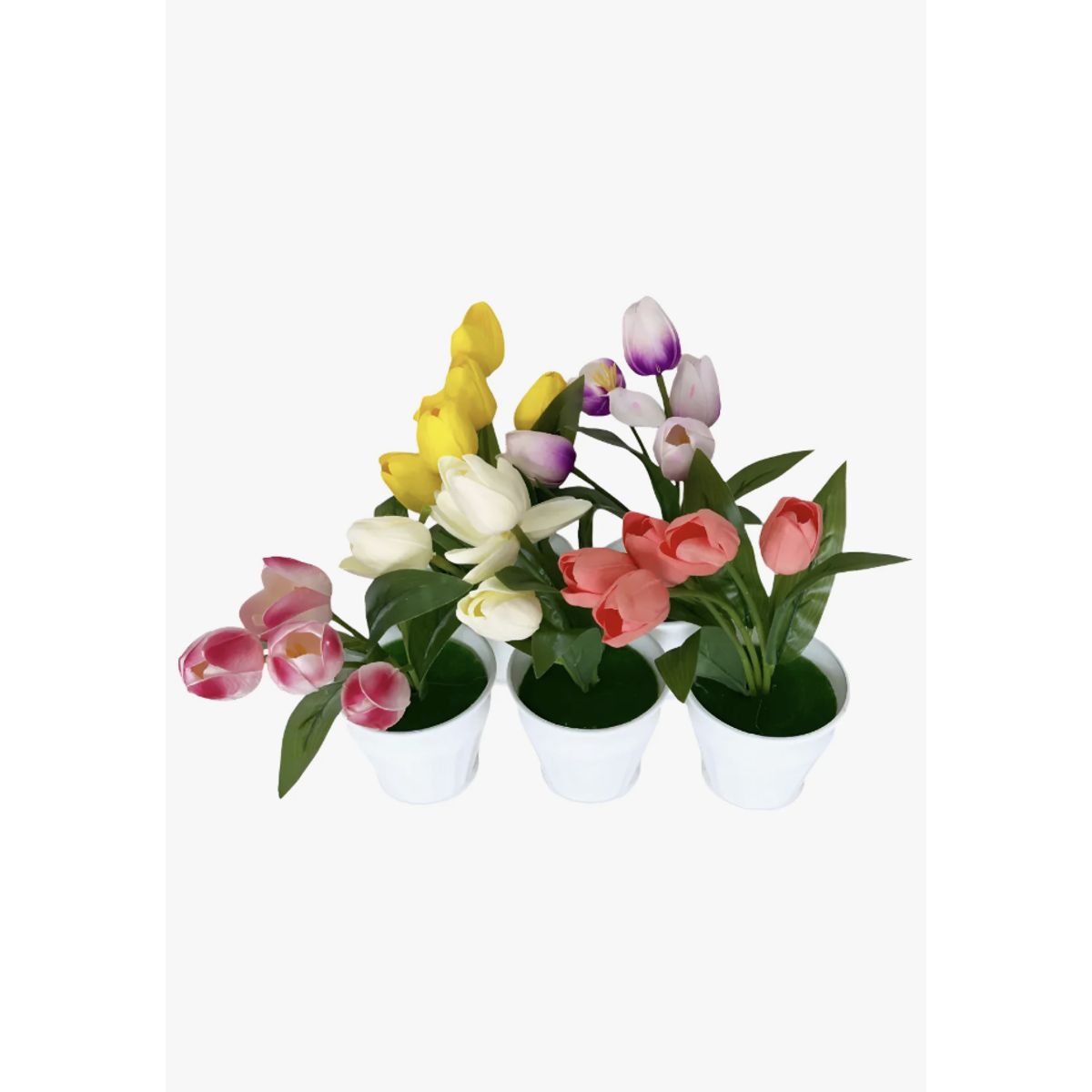 OKAY - 5 Tulipanes Articiales Con Macetas