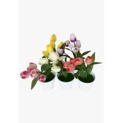 OKAY - 5 Tulipanes Articiales Con Macetas