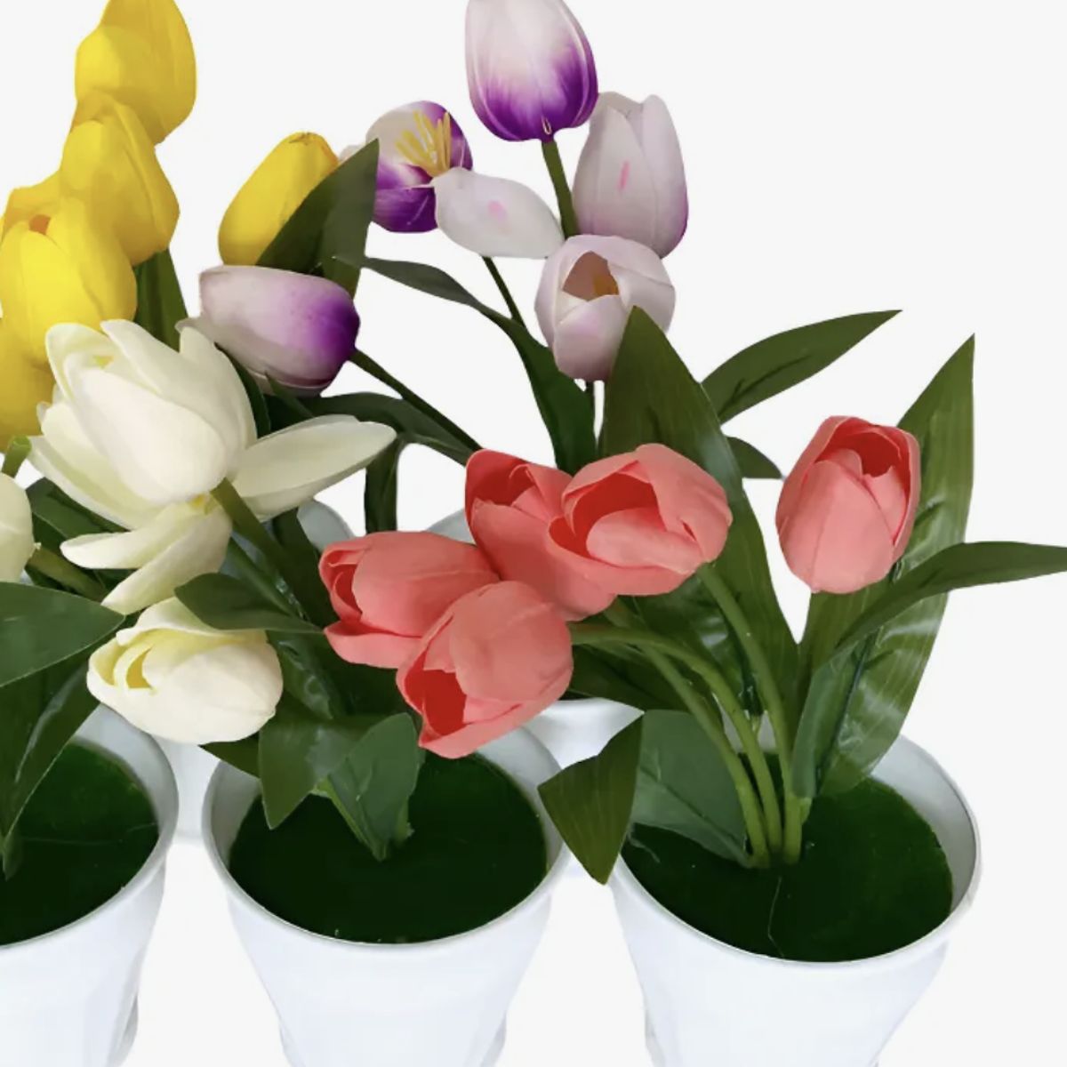 OKAY - 5 Tulipanes Articiales Con Macetas
